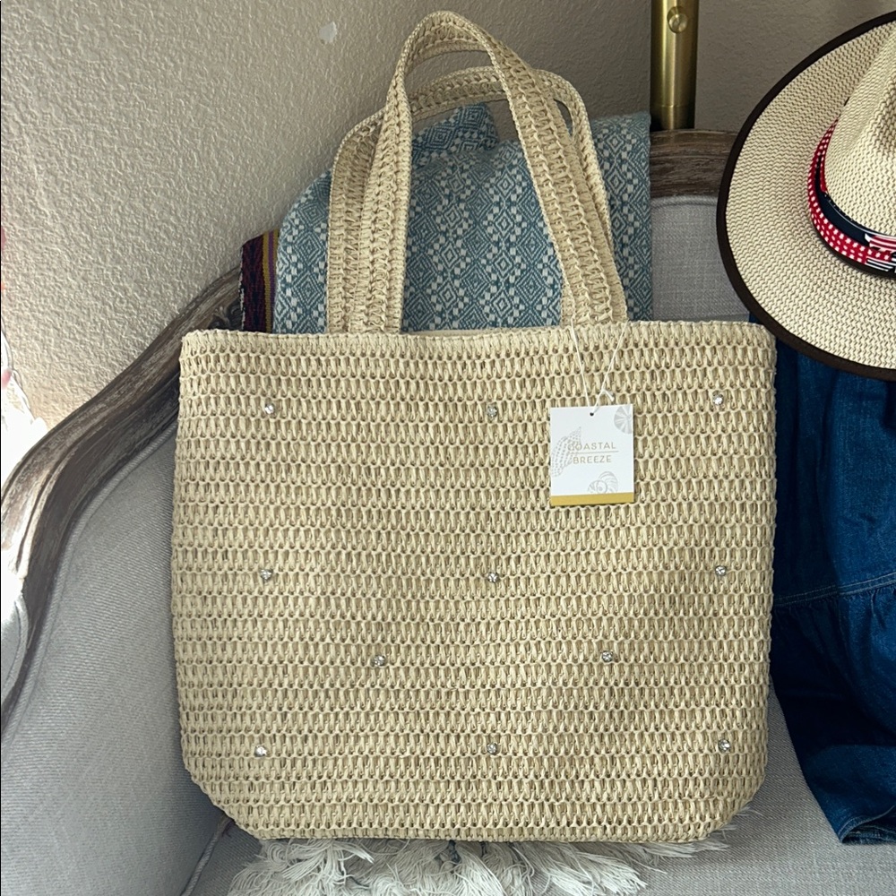 Natural Woven Tote Bag